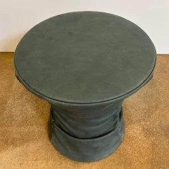 Hocker Bellows 222 H1 Leder Vintage Blue Tourmaline Blau Grau Gestell Holzkonstruktion Mit Gasfeder