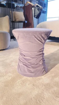 Hocker Bellows Velourstoff Harald 2 652 Blue Grey Violett