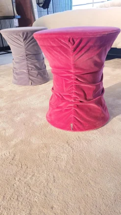 Hocker Bellows Velourstoff Harald 2 612 Rose Rosa