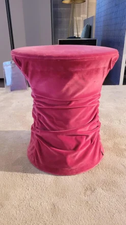 Hocker Bellows Velourstoff Harald 2 612 Rose Rosa