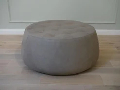 Hocker Big Jack Bezug Leder Rancho Cora Grau Beige