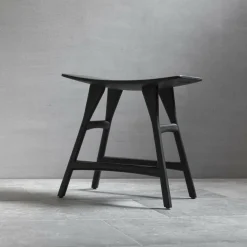 Hocker Blackstone Osso Eiche Schwarz Lackiert