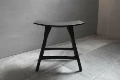 Hocker Blackstone Osso Eiche Schwarz Lackiert