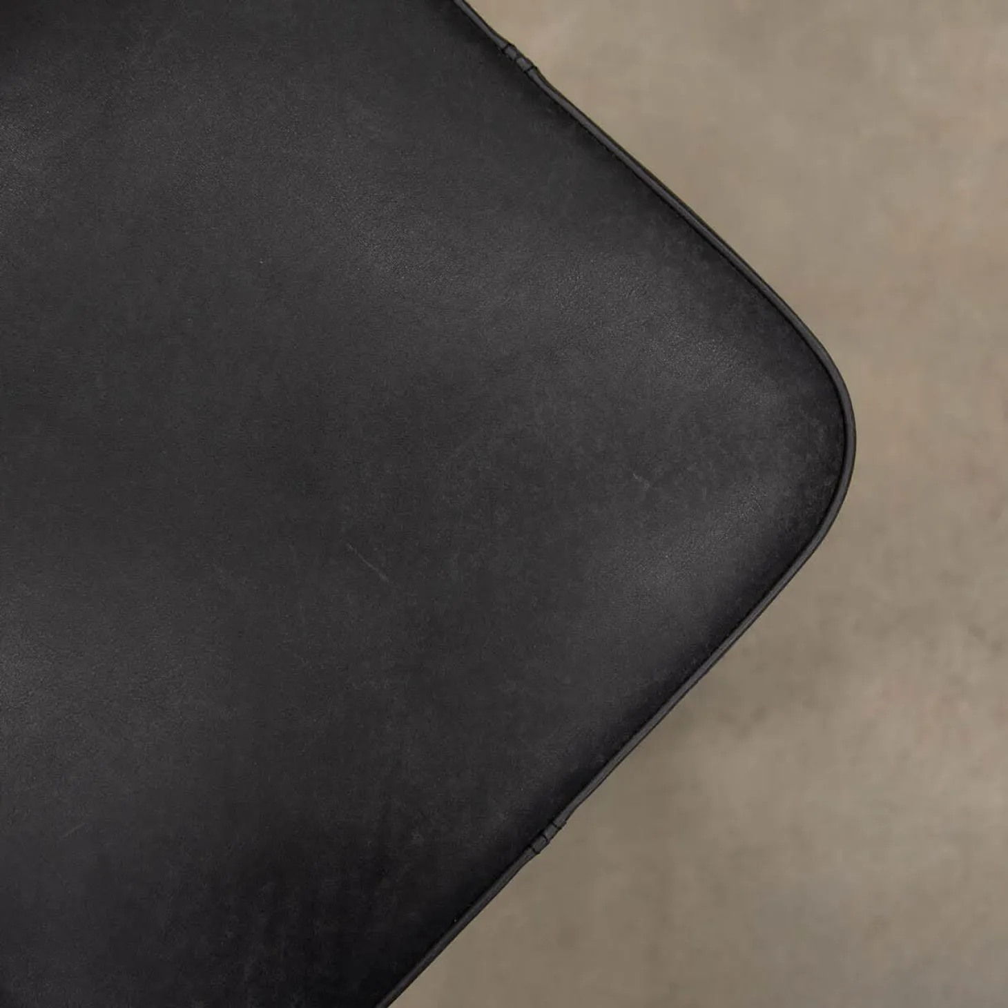 Hocker Bono Leder Rancho Schwarz