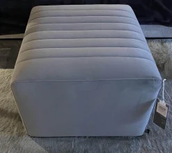 Hocker Boudoir Bezug Stoff 5002 Accente 9502 Flannel Gray Grau Mit Teflongleitern