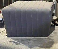 Hocker Boudoir Bezug Stoff 5002 Accente 9502 Flannel Gray Grau Mit Teflongleitern