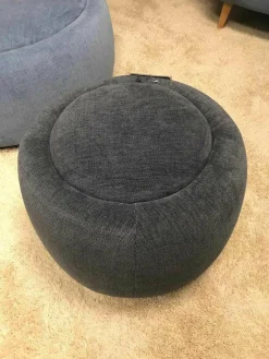 Hocker Circle Stoff 490 Yeti Triton mit Wendbarer Platte D00 Eiche Roh