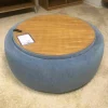 Hocker Circle Stoff 490 Yeti Triton mit Wendbarer Platte D13 Eiche Natur Geölt