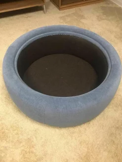 Hocker Circle Stoff 490 Yeti Triton mit Wendbarer Platte D13 Eiche Natur Geölt