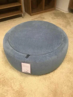 Hocker Circle Stoff 490 Yeti Triton mit Wendbarer Platte D13 Eiche Natur Geölt