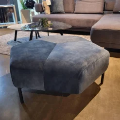 Hocker Franz Stoff Petrol PG IV Schwarz Füße Metall Schwarz