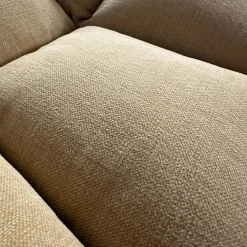 Hocker Husk Schale Schwarz Gestell Eiche Hell Gebürstet Mit Kissen Bezug Stoff Bellano Havana Beige