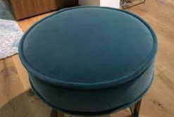 Hocker Lithos Stoff Türkis mit Keder