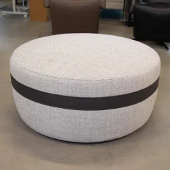 Hocker Macaron Stoff E4166 Beige Dekoband Leder Liparo Braun Mir Rollen