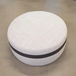 Hocker Macaron Stoff E4166 Beige Dekoband Leder Liparo Braun Mir Rollen