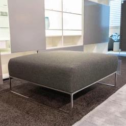 Hocker Mell Lounge 48200 Stoff 8075 Stahl Metallgestell Verchromt