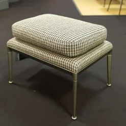 Hocker Mirto Stoff Super Scozia Füße Hartzinnfarben Lackiert