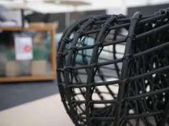 Hocker Nest Weave Lava Grey Schwarz Grau