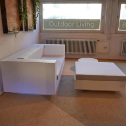 Hocker Vela 54032 BLA Stoff Vinyl Weiß