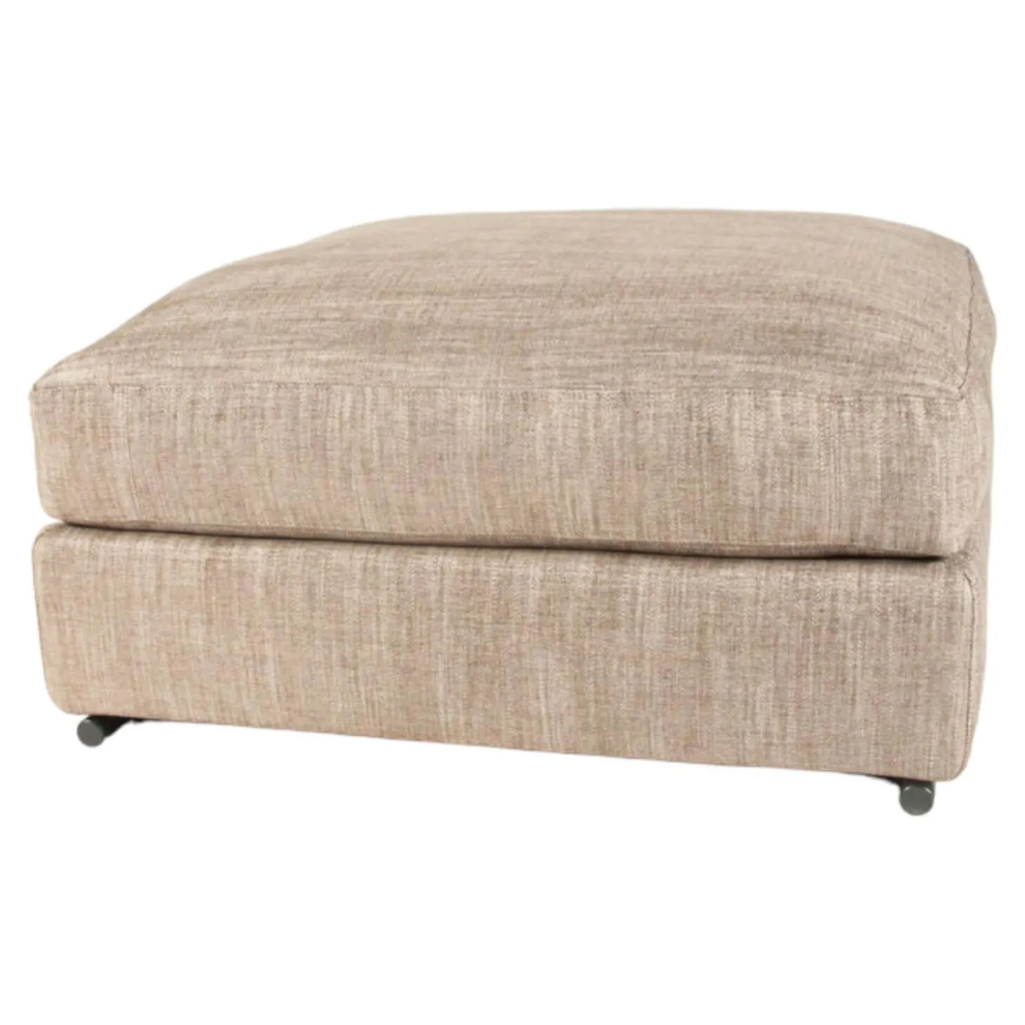 Hocker Zeno Stoff Edison 913 Braun Beige Gestell Metall Brüniert