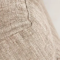 Hocker Zeno Stoff Edison 913 Braun Beige Gestell Metall Brüniert