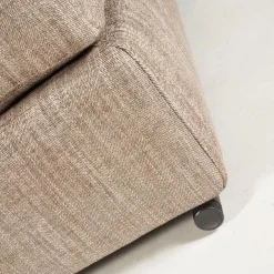 Hocker Zeno Stoff Edison 913 Braun Beige Gestell Metall Brüniert