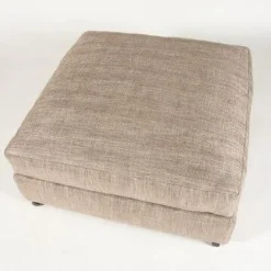 Hocker Zeno Stoff Edison 913 Braun Beige Gestell Metall Brüniert