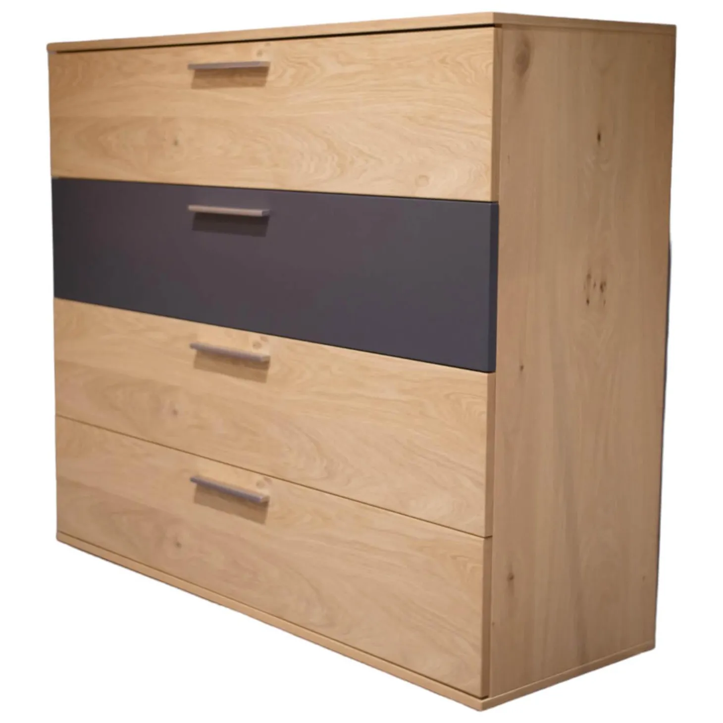 Jumbo-Kommode Montreal Balkeneiche Lack Basalt Grau