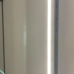 Kleiderschrank Garderobe Collect Korpus Mattlack Flintgrau Paneele Eiche Natur mkit Beleuchtung Schrankelemente Glas Drehtüren Glaseinlegeböden Garderobenelement mit Spiegel