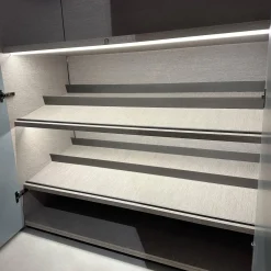 Kleiderschrank Gliss Master Korpus Melaminbeschichtet Shantung Grau Front Lack Blaugrau Mit Drehtür