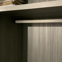 Kleiderschrank Grip Lack Matt Lichtgrau Innen Eiche Melamin Anthrazit