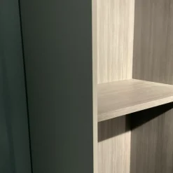 Kleiderschrank Grip Lack Matt Lichtgrau Innen Eiche Melamin Anthrazit