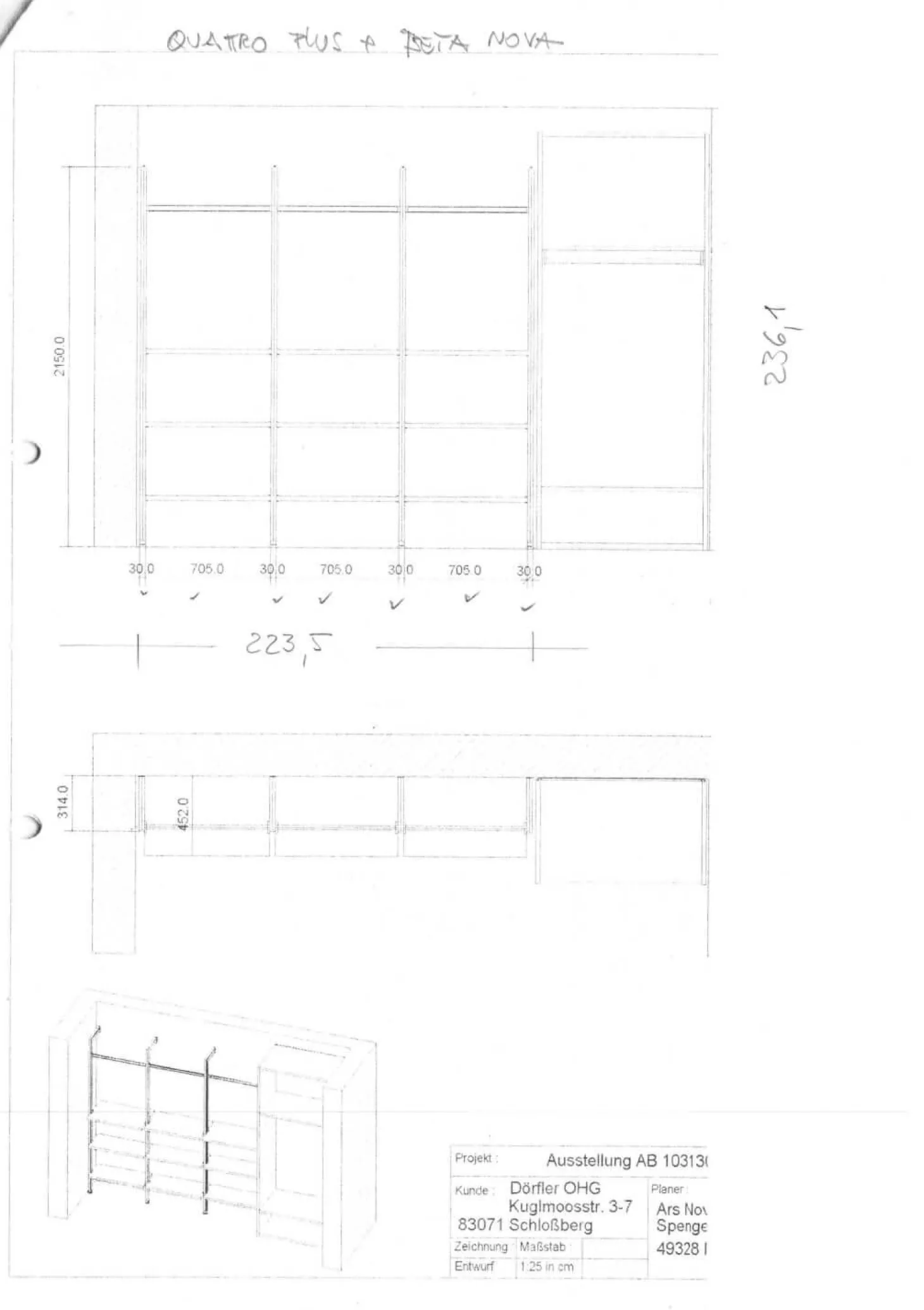 Kleiderschrank Korpus Quattro Plus und Beta Nova Eurodekor U156ST2