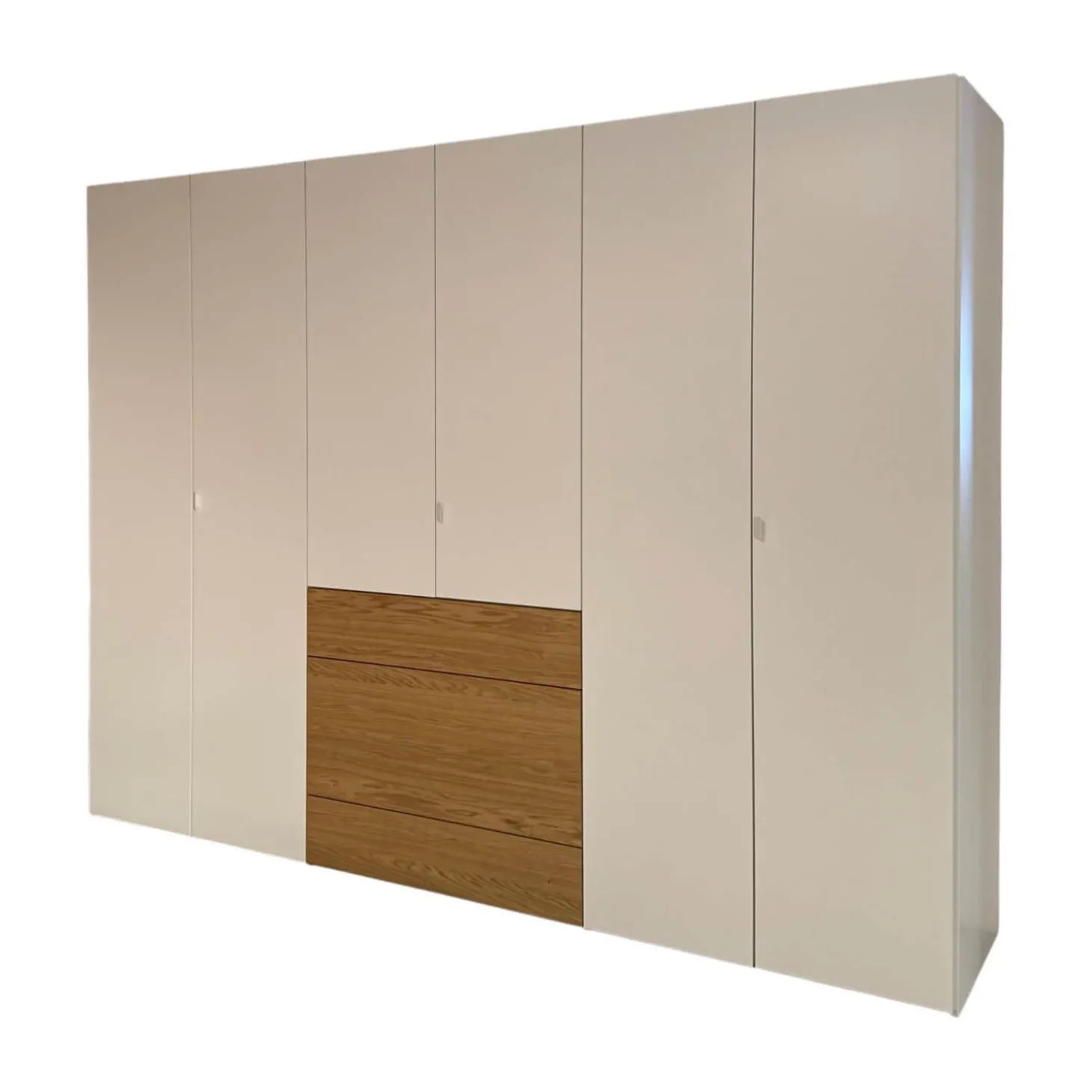 Kleiderschrank Multi Forma Lack Reinweiss Akzent Natureiche