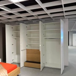 Kleiderschrank Multi Forma Lack Reinweiss Akzent Natureiche