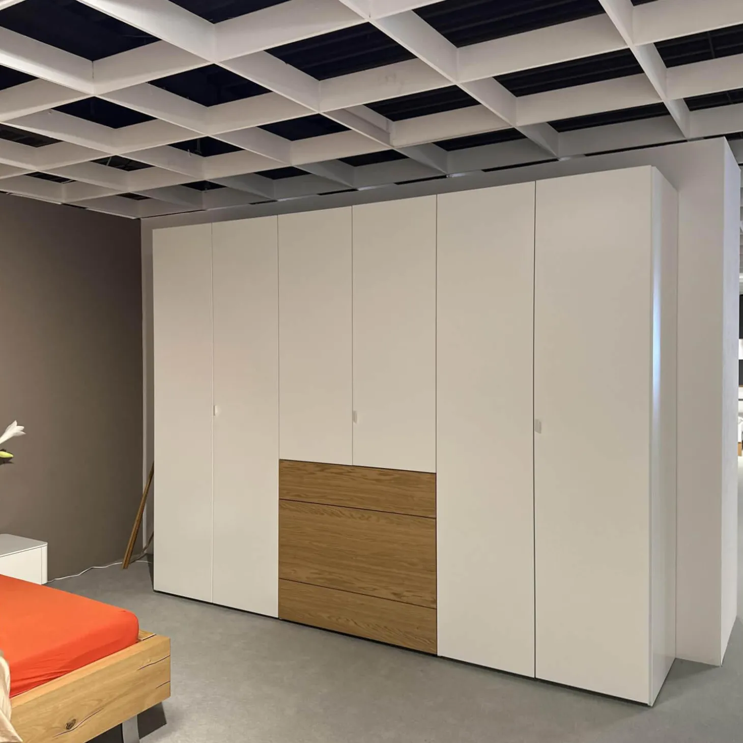 Kleiderschrank Multi Forma Lack Reinweiss Akzent Natureiche