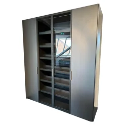 Kleiderschrank New Entry Metallisch Lackiert Bronzo 23 Grau Anthrazit Und Ardesia Glas Grau Anthrazit Mit Beleuchtung