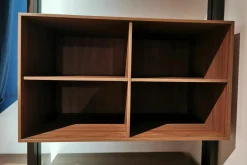 Kleiderschrank Refugium Nussbaum Dunkel Oberfläche Alu Bronze mit Hängekommode