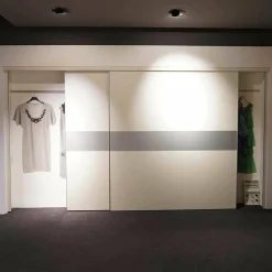 Kleiderschrank Schiebetürensystem Sipario Lack Kristallweiß