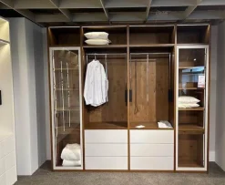 Kleiderschrank Silea Korpus Asteiche Bourbon Furniert Front Und Rahmen Brillantgrau Matt