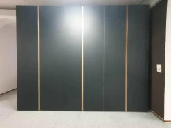 Kleiderschrank Solid Eiche Hell Geölt Hinterlackiertes Glas Anthrazit