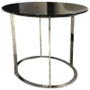 Kleiner Tisch SMT05L Maxalto Pathos 997L Antracite Lucido Anthrazit Metallgestell Verchromt