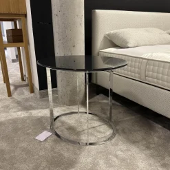 Kleiner Tisch SMT05L Maxalto Pathos 997L Antracite Lucido Anthrazit Metallgestell Verchromt