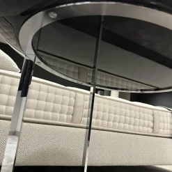 Kleiner Tisch SMT05L Maxalto Pathos 997L Antracite Lucido Anthrazit Metallgestell Verchromt