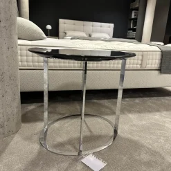 Kleiner Tisch SMT05L Maxalto Pathos 997L Antracite Lucido Anthrazit Metallgestell Verchromt