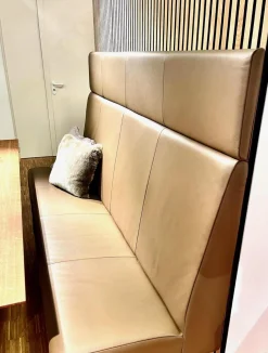 Komfort Bankteil Wandhängend Leder Terra Beige Mit Abnehmbarem Kopfteil