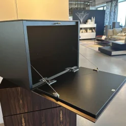 Kommode Alea Edelfurnier Zirikote Lack Schwarz Mit Drehfunktion