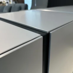 Kommode Alea Fronten Und Abdeckplatte Aluminium Natur Korpus Lack Schwarz Matt