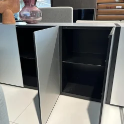 Kommode Alea Fronten Und Abdeckplatte Aluminium Natur Korpus Lack Schwarz Matt