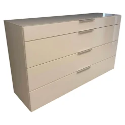 Kommode Alegro 2 Polarweiß Ausführung Weißglas Alu Matt